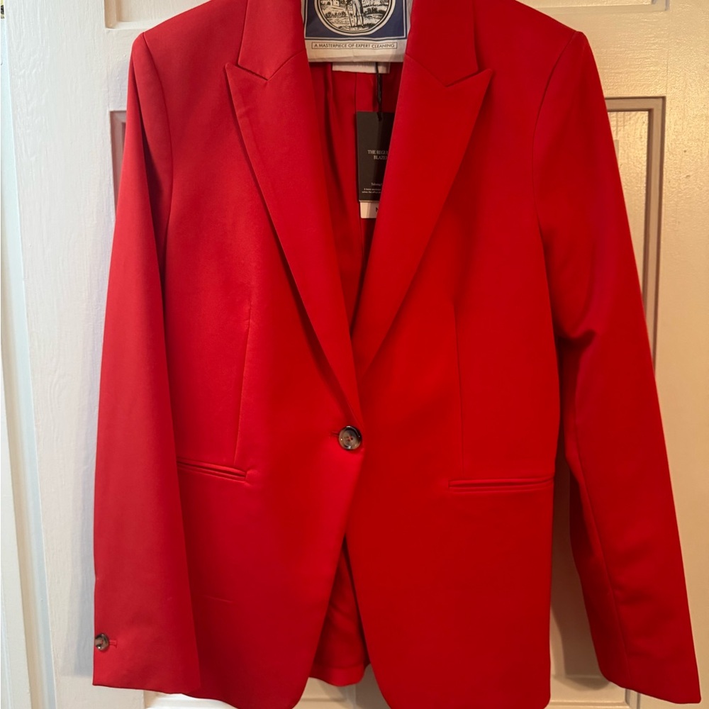 Mango Red Single-Button Blazer - Picture 2 of 8